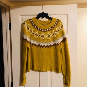American Eagle Outfitters Mustard Patterned Sweater